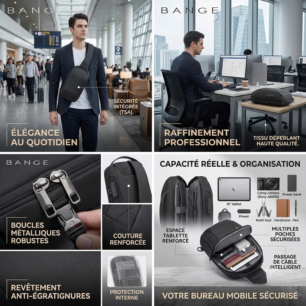 Sac à bandoulière Antivol – L'Équilibre Parfait entre Style Urbain et Sécurité